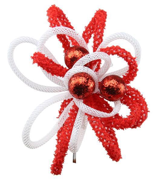 XP380224  12" Tubing/Glitter Ball Pick   Red/White