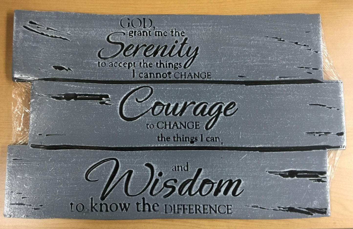 COR105 Serenity Prayer Sign 17x10.375" Gray/Blk