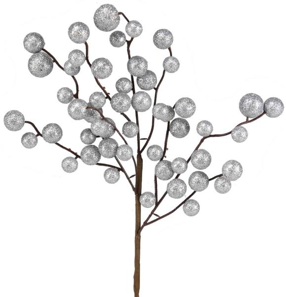 XP379626     17"L Round Mixed Glitter Ball Pick    Silver