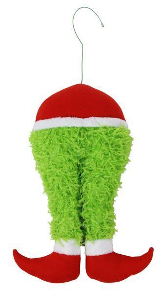 XC6282  20"H The Furry Elf Bottom   Lime Green/Red/White