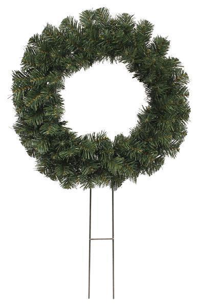 XXX2023    18"Dia Pine Cemetery Wreath W/Wire Stake    Tt Green