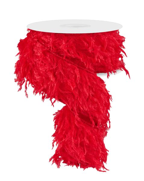 RN588524  2.5" x 10yd Furry Ribbon Red