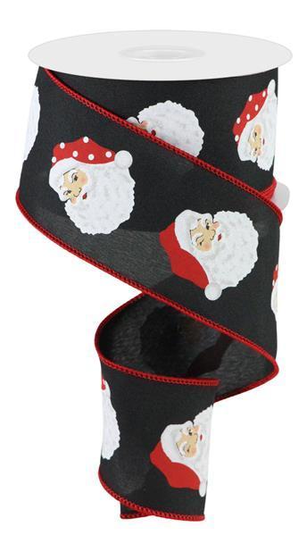 RGC165002    2.5" x 10yd Vertical Santa Heads    Black/Multi