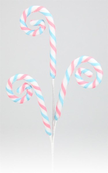 XP3690J8 29"L Foil/Glitter Candycane Spray White/Ice Blue/Lt Pink