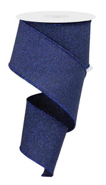 RGE138119  2.5" x 10yd Fine Glitter On Royal Navy Blue