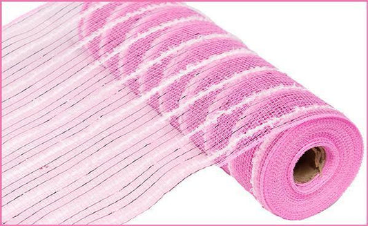 RY810063   10.25" x 10yd Metallic Drift Mesh   Pink/White