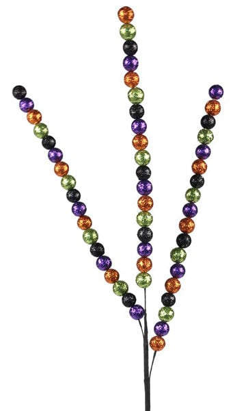 EC5647MM 26'' Glitter Bead Spike Spray Lime/Black/Purple/Copper