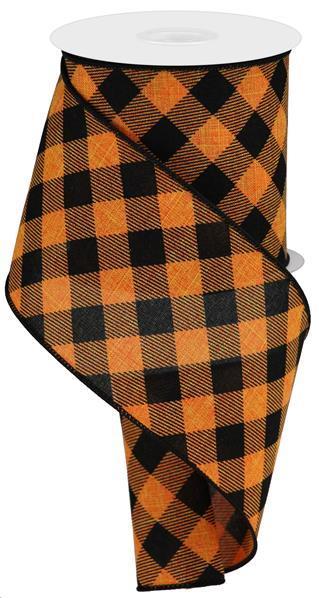 RGA127220 4"X10yd Diagonal Check On Royal Orange/Black