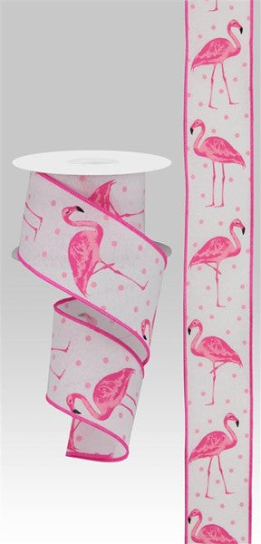 RG0169827     2.5" x 10yd Flamingo On Royal   White/Pink/Black