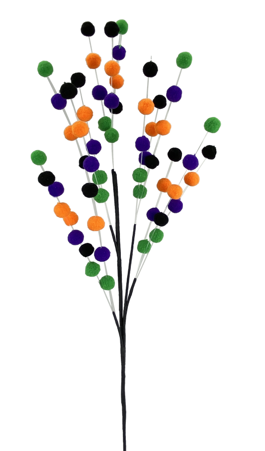 56895PUGNOR   H30"  Felt Ball Spray X5 Purple/Green/Orange