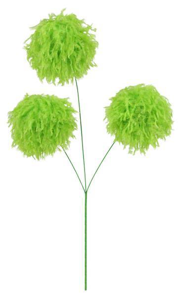 XP1027  16"H Furry Fabric Ball Spray  Lime Green