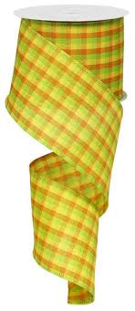 RG01052H6  2.5"X10YDS   Mini Check   Green/Yellow/Orange