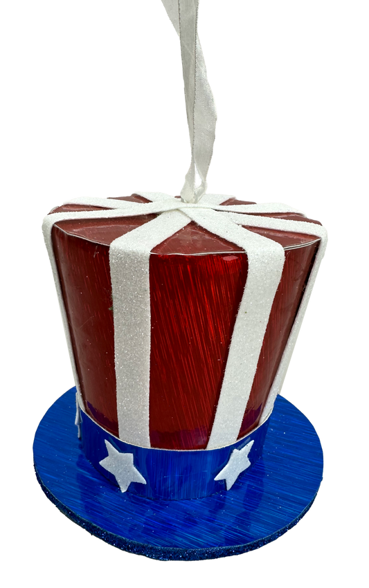 74254RWB  4.5"HX5"DIA    Stars Stripes Top Hat     Red/White/Blue