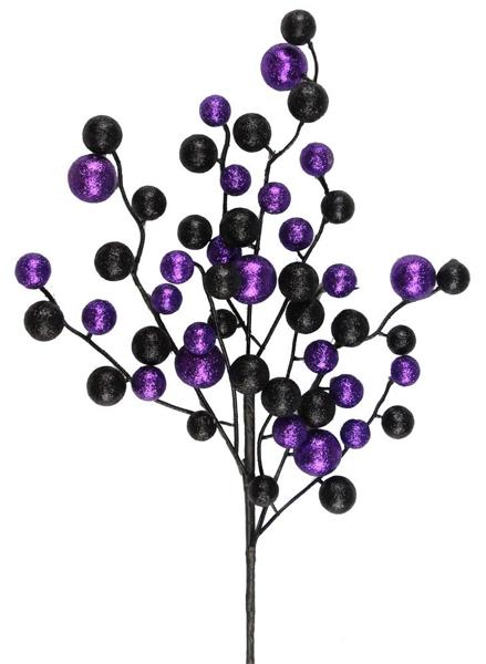 XP3800K3    17"L Round Mixed Glitter Ball Pick      Black/Purple