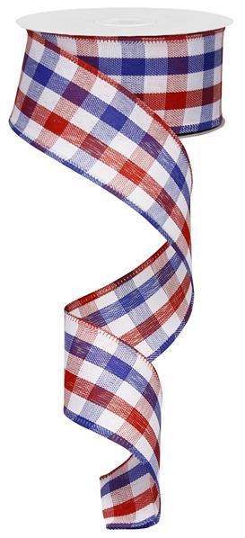 RG01054       1.5" x 10yd Check   Red/White/Blue