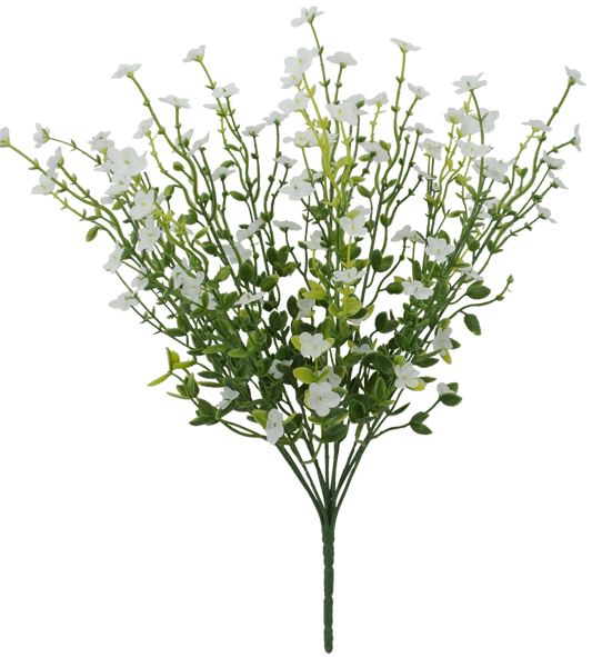 83416WT    17.5"   Mixed Forget Me Not    White