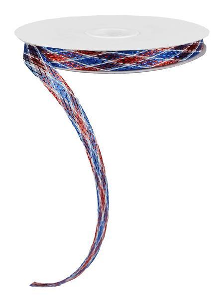 RS4040G3      .5" X 30Yd Metallic/Pp Corsage Ribbon     Red/White/Blue