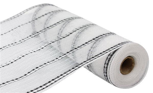 RY8900HF    10.25" x 10yd x L Wide Fabric/Foil Mesh    White/Black/Irid. White