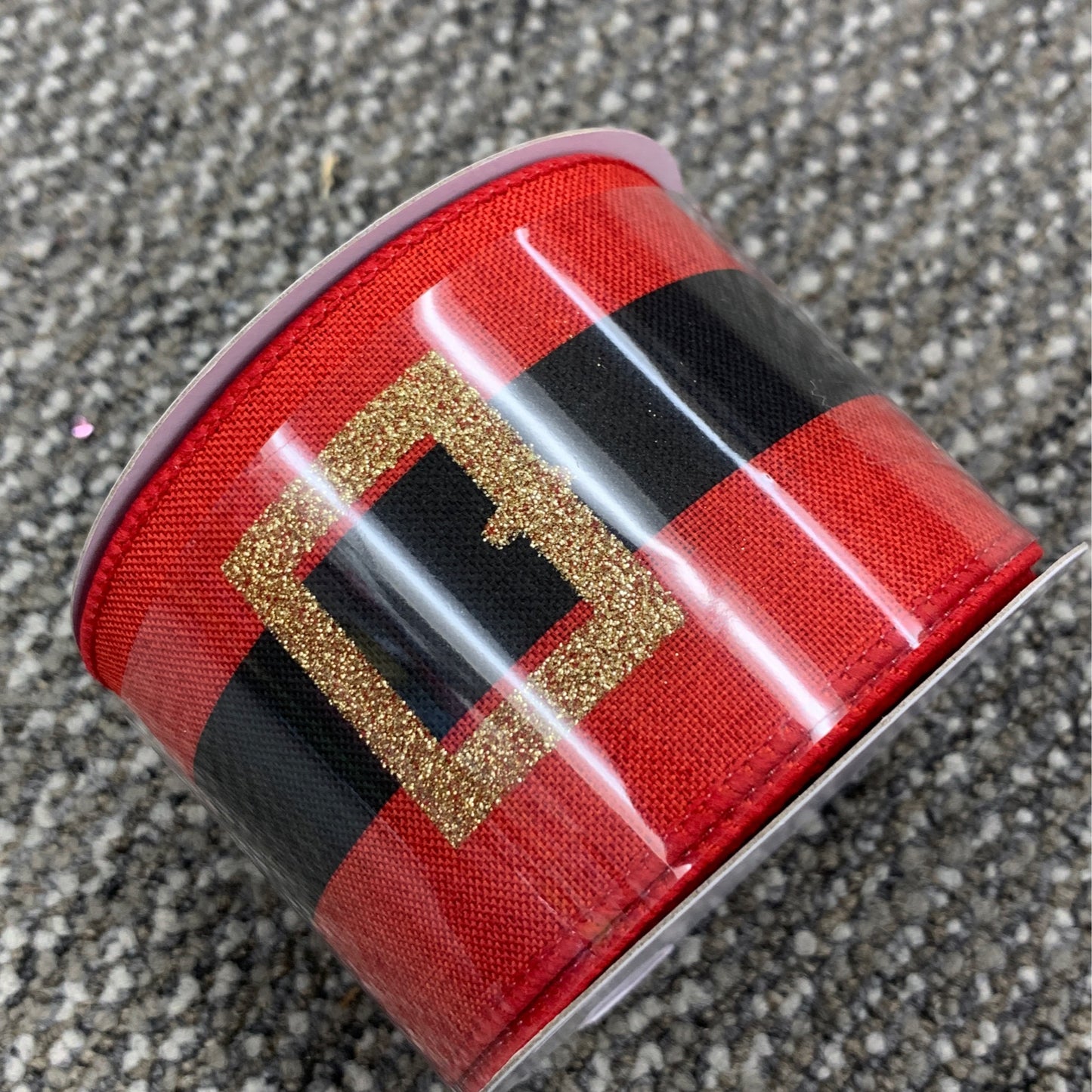 RG0177224  2.5" x 10yd SANTA BELT ON ROYAL RED/GOLD/BLACK