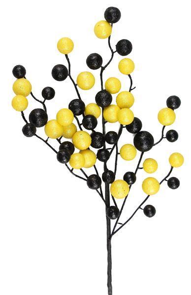 XP3800EJ    17"L Round Mixed Glitter Ball Pick   Black/Yellow