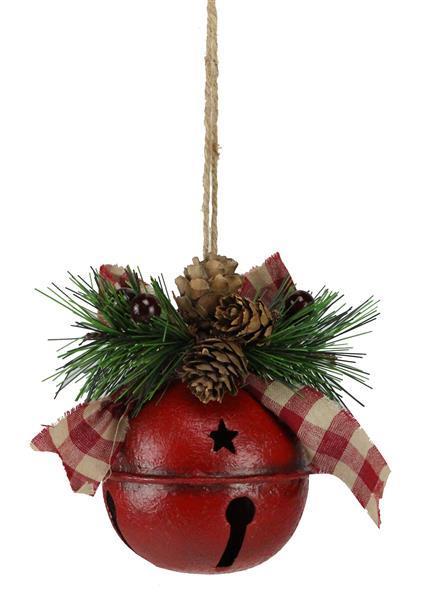 XY921050     3.5"Dia Decorated Jingle Bell   Antique Red