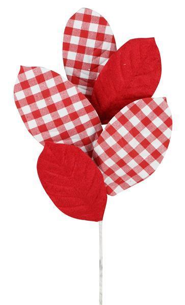 MN016470 Magnolia Leaf Pick Red/White