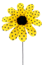 62814YWBK   24"H  8"DIA   Polkadot Sunflower Spray    Yellow/Black