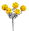 62975YWBK   16" Fabric Polkadot Ball Pick   Yellow/Black