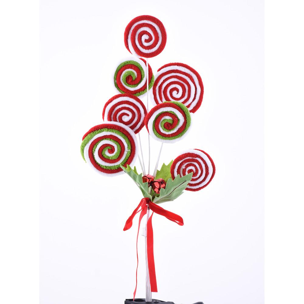 187163   17.5” Lollipop Ornament Bundle  Red/Green/White