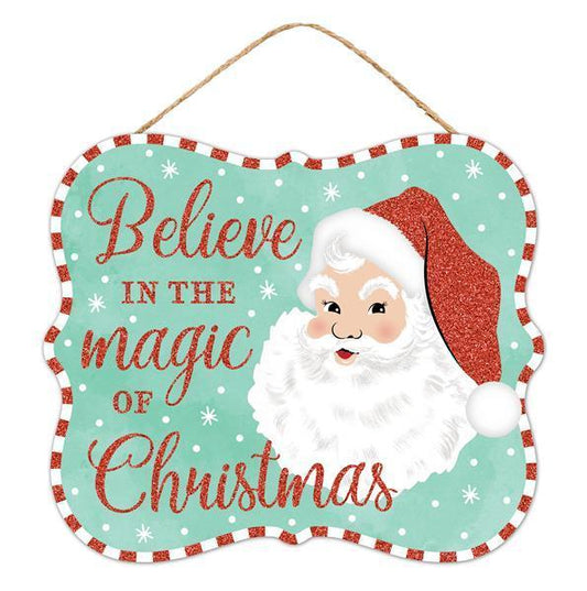 AP893584      10.5"L x 9"H Magic Of Christmas Sign     Mint/Red/White/Black