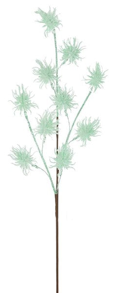 XS8634C8  26.75"L Thistle Spray W/Snow   Mint Green