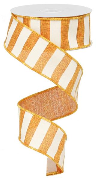 RX9148KJ  1.5" x 10yd Horizontal Stripe Orange/White