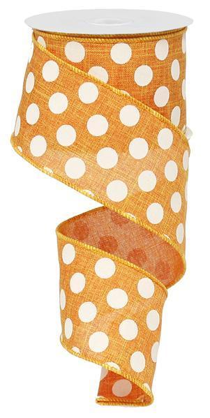 RX9146KJ    2.5" X 10Yd Medium Multi Dots     Orange/White