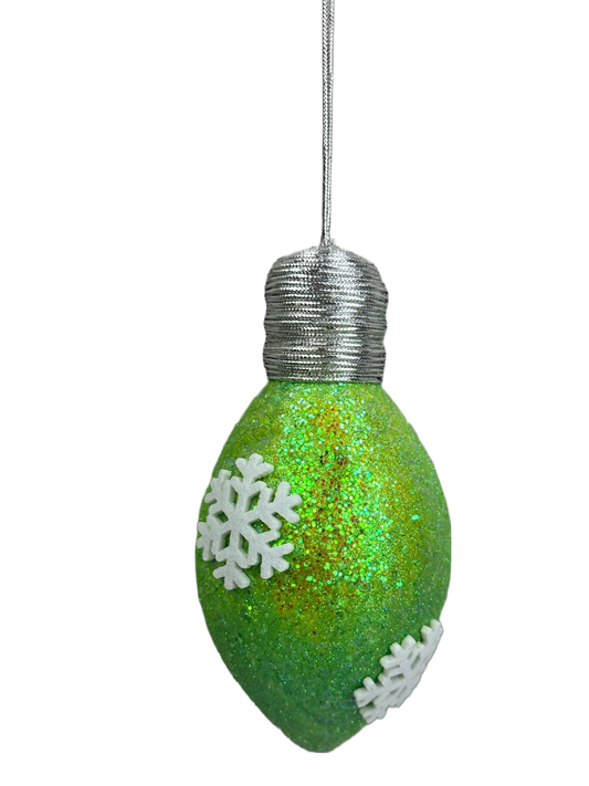 85711GN     7"HX3"Dia     Light Bulb Ornament    Green