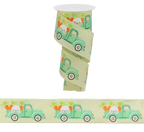 RGA16021T   2.5" x 10yd Truck W/Bunny/Carrots On Royal   Yllw/Crm/Wht/Pnk/Orng/Grn