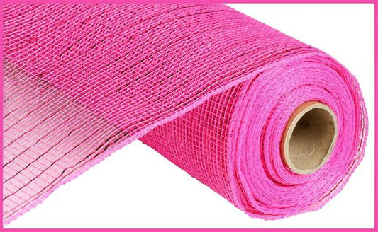 RE130111  10" x 10yd Metallic Mesh  Hot Pink W/Hot Pink Foil