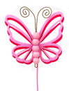 63291PK   17"    Butterfly Pick   Pink