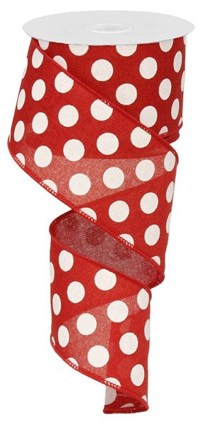 RX9146W7  2.5" x 10yd Medium Multi Dots Red/White