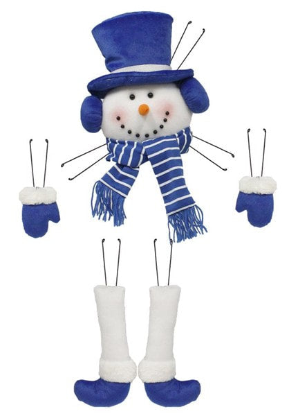 XC610445 5 Pc 31"H Snowman Decor Kit Blue/White