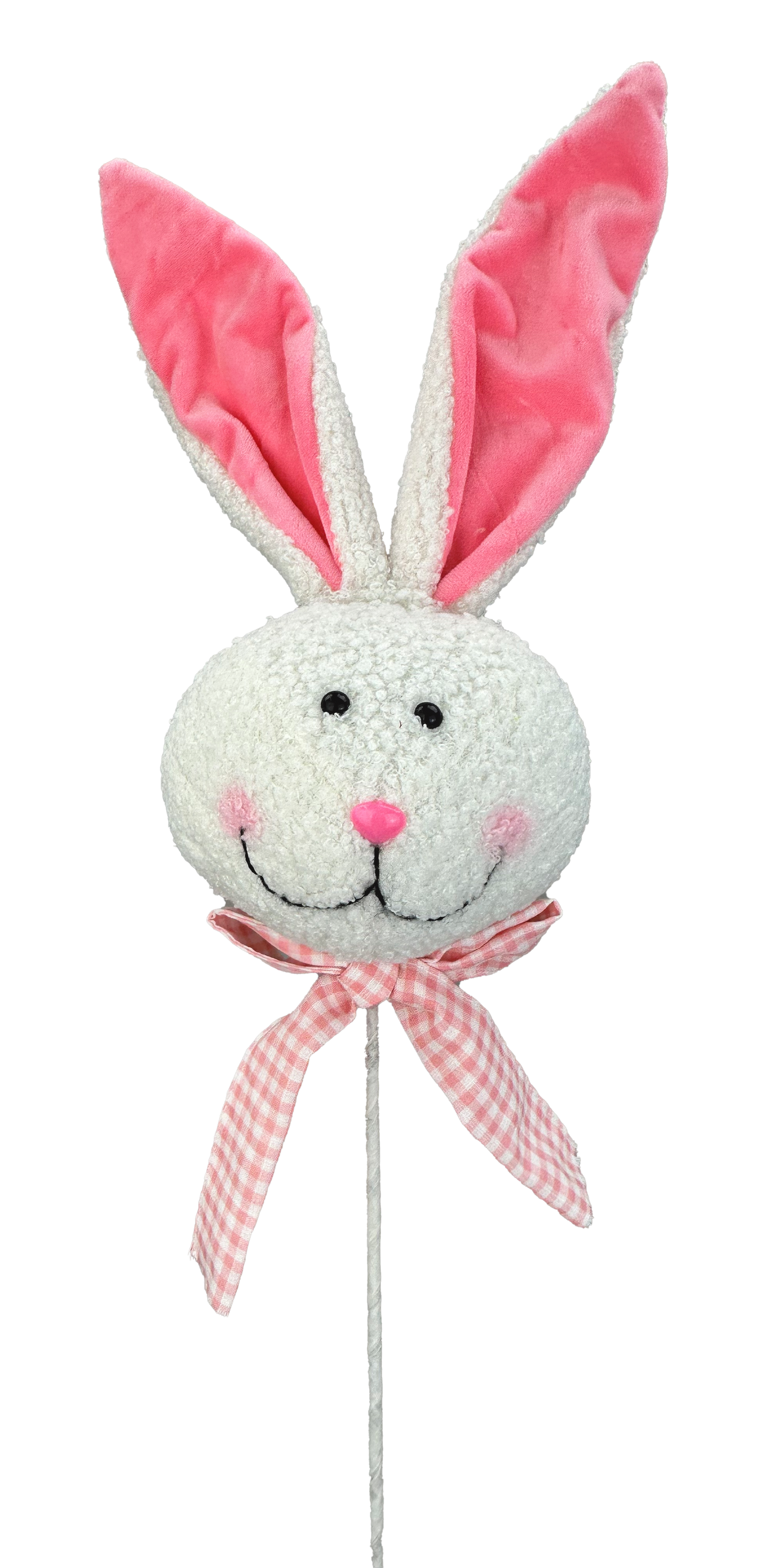 63695PK      25"HX5.5"DIA      Bunny Head Pick     White/Pink