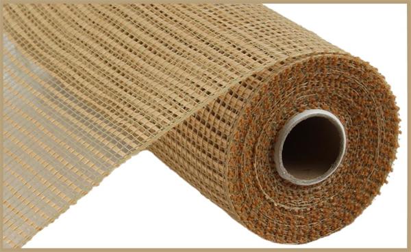 RE890018   10" x 10yd Horizontal Wide Stripe Mesh   Natural