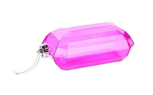 XJ5445HF  7"L x 4"W Rectangle Gem Ornament Fuchsia