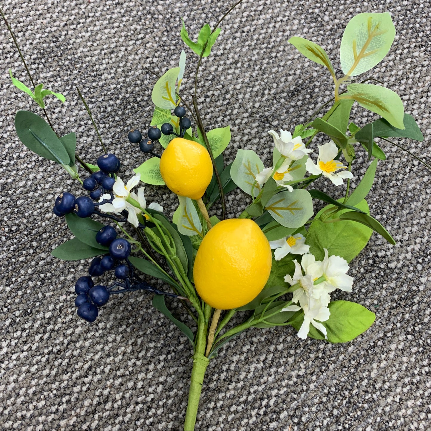 MTF23490 17" Flowering Lemon & Blueberry Pick Yellow/Blue/Green/White