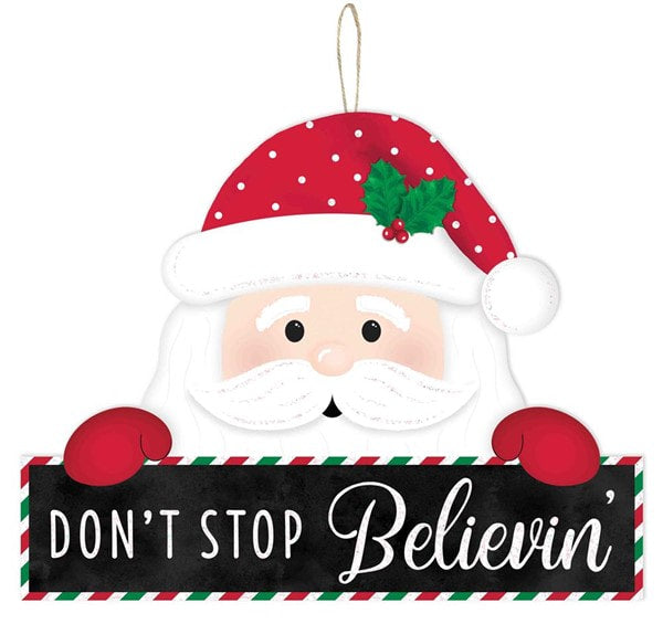 AP8908 12.75"L X 10"H Don't Stop Believin' Sign Black/Red/White/Green