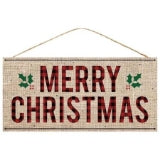 AP8478  12 Sign: Merry Christmas Buffalo Plaid